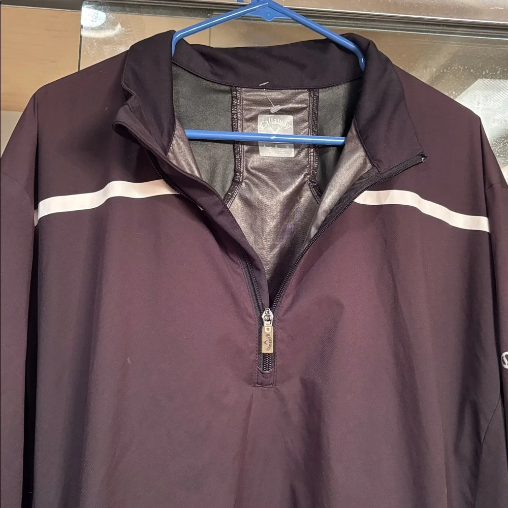 Callaway Black Men's Jacket weather series golf lightweight L half zip coat - Picture 7 of 16